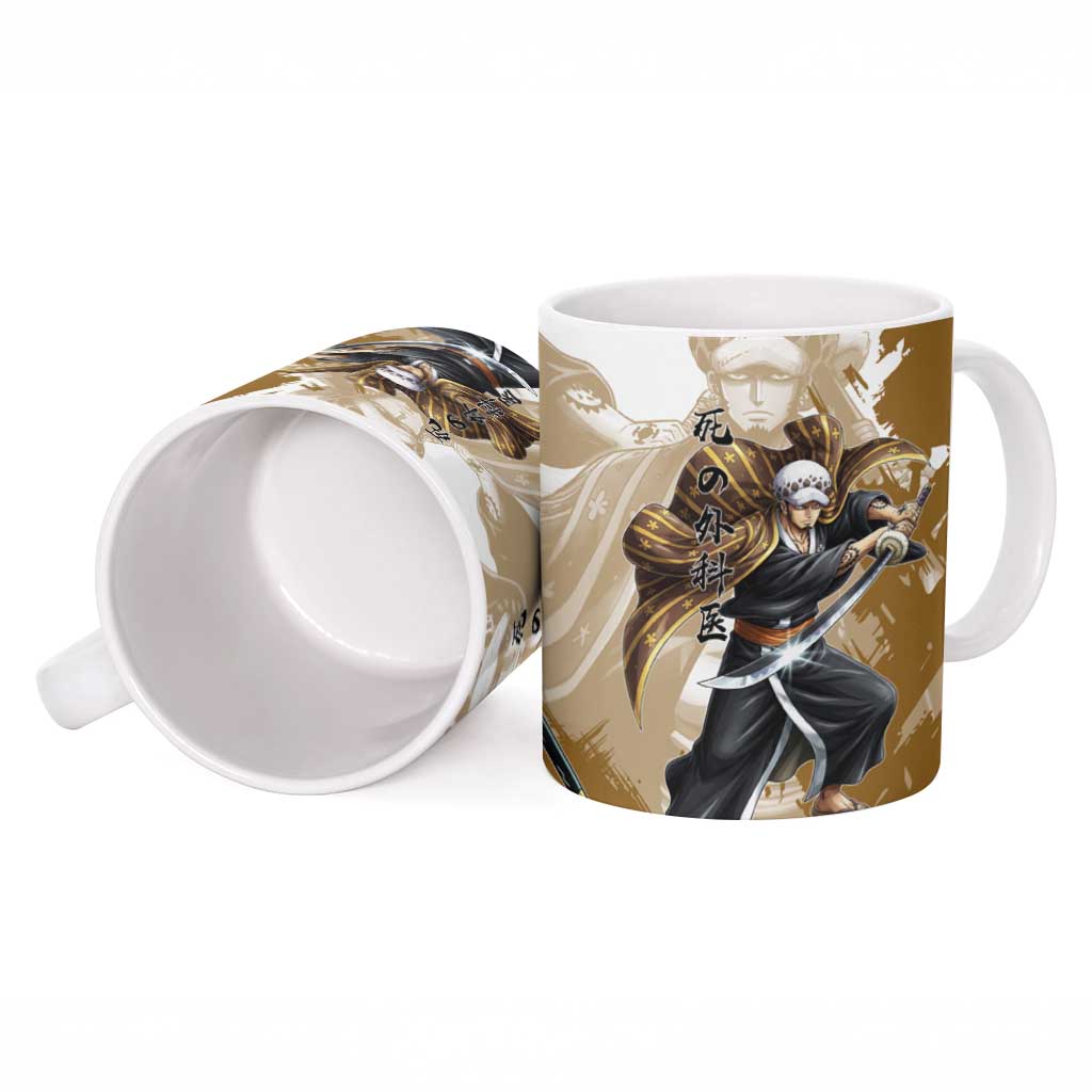 Wano Surgeon Trafalgar D. Law Ceramic Mug Traditional Ink Splash Anime Style