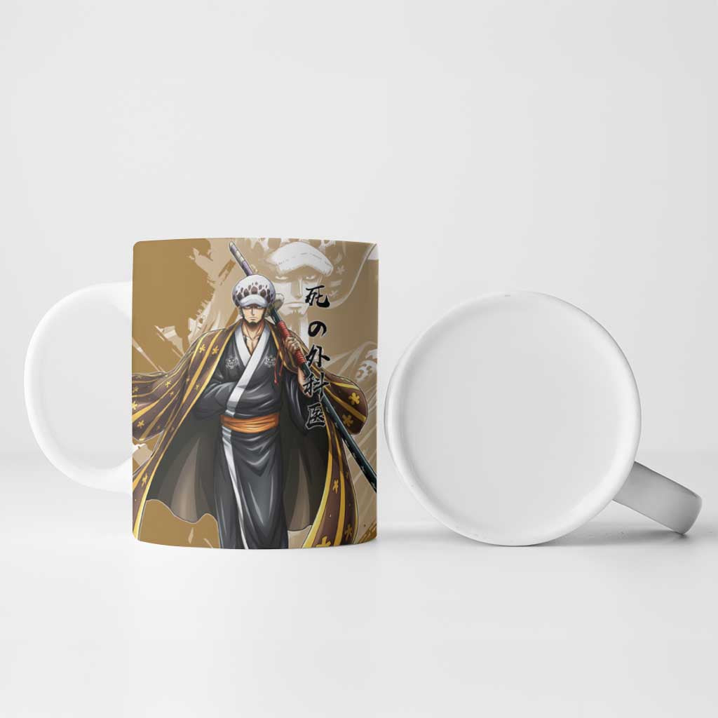 Wano Surgeon Trafalgar D. Law Ceramic Mug Traditional Ink Splash Anime Style
