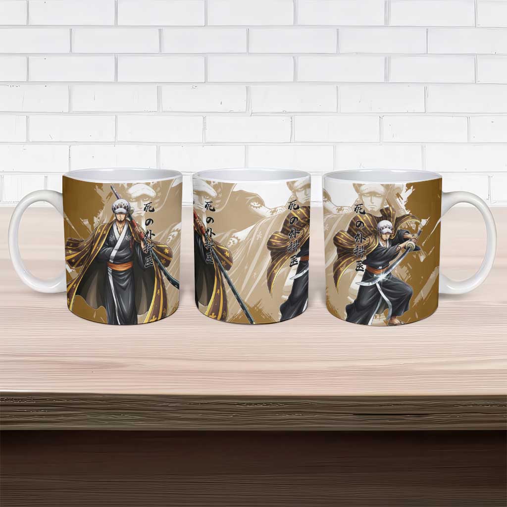 Wano Surgeon Trafalgar D. Law Ceramic Mug Traditional Ink Splash Anime Style