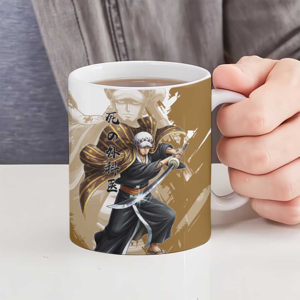 Wano Surgeon Trafalgar D. Law Ceramic Mug Traditional Ink Splash Anime Style