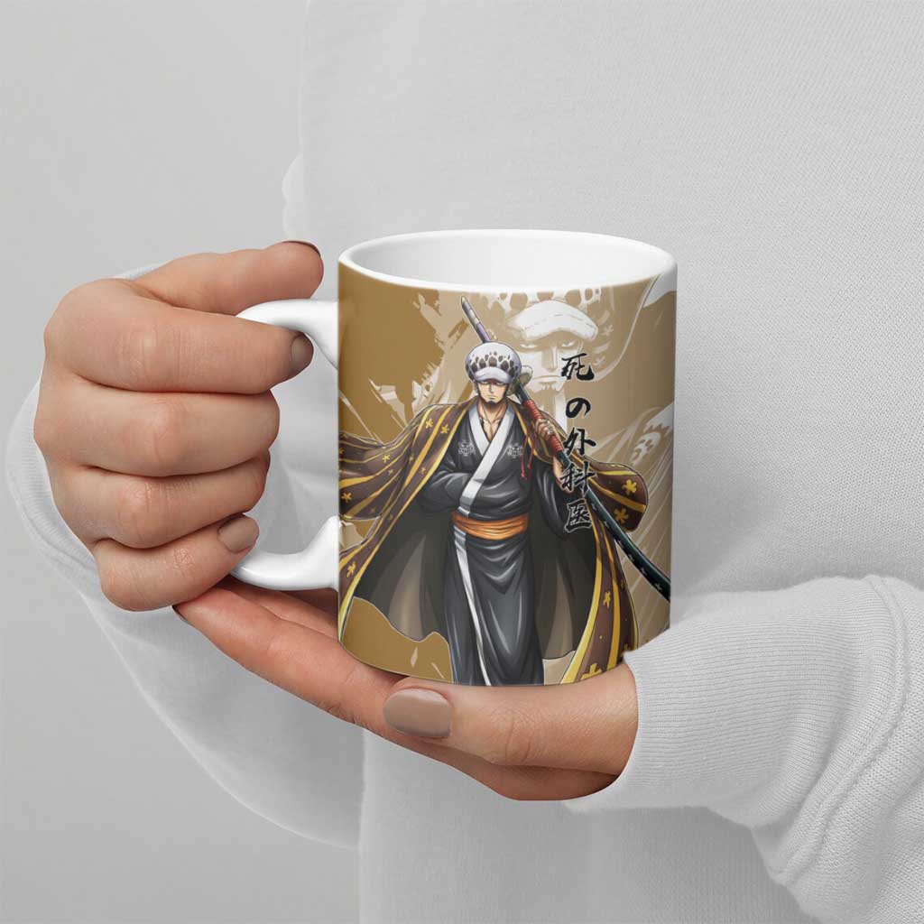 Wano Surgeon Trafalgar D. Law Ceramic Mug Traditional Ink Splash Anime Style