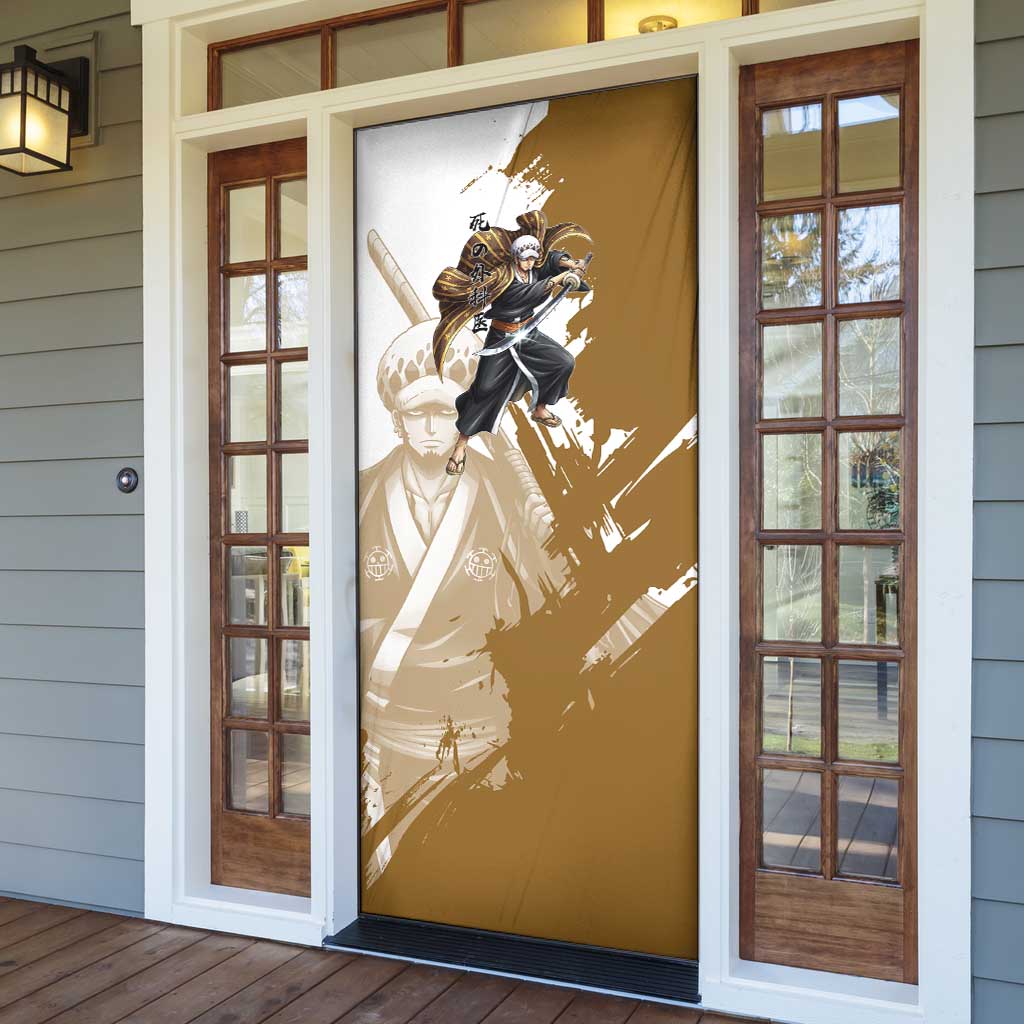 Wano Surgeon Trafalgar D. Law Door Cover Traditional Ink Splash Anime Style