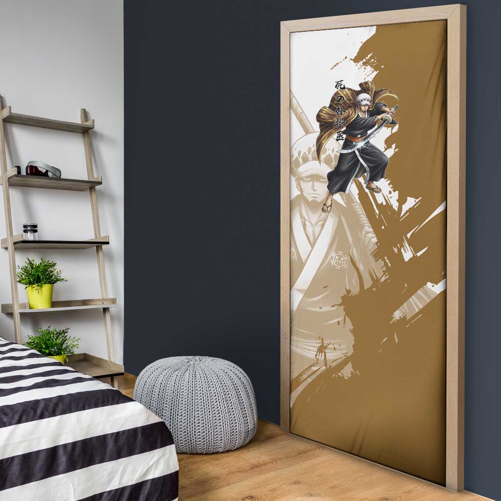 Wano Surgeon Trafalgar D. Law Door Cover Traditional Ink Splash Anime Style