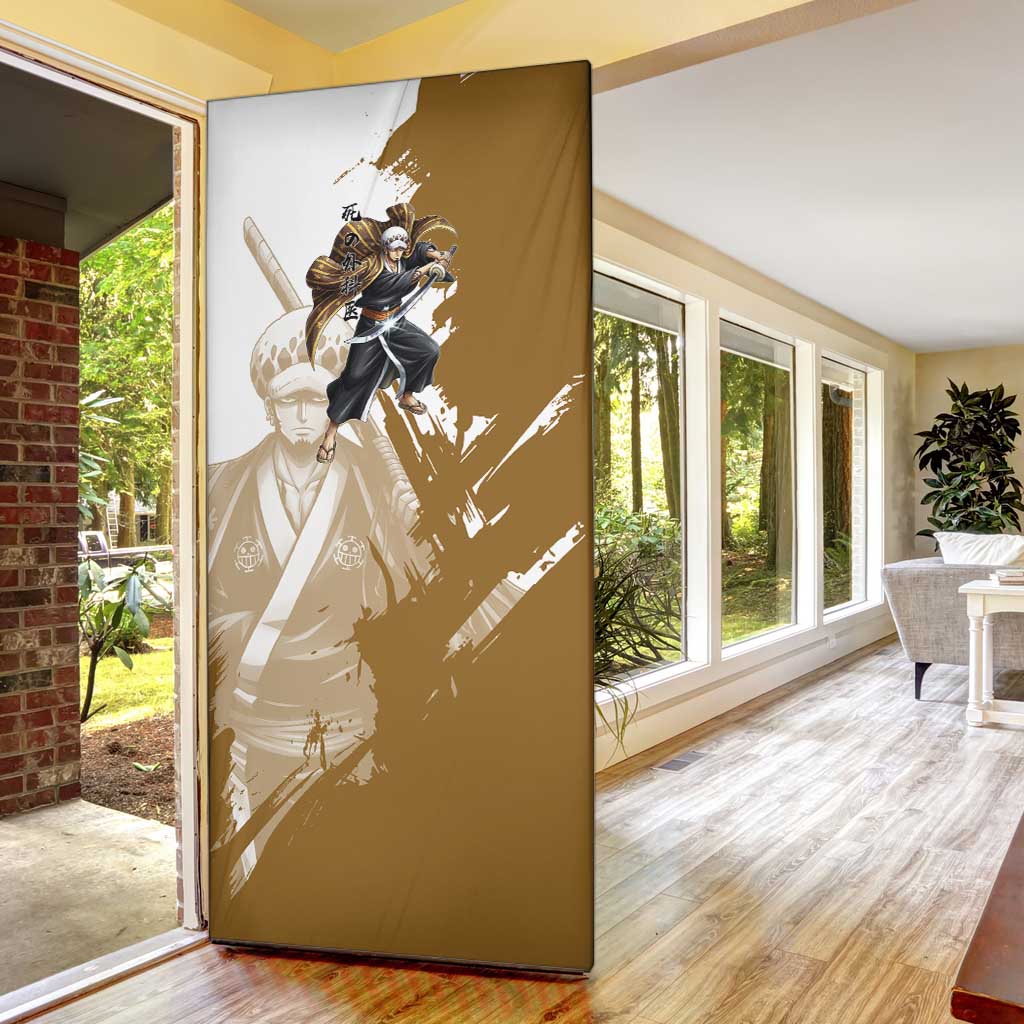 Wano Surgeon Trafalgar D. Law Door Cover Traditional Ink Splash Anime Style