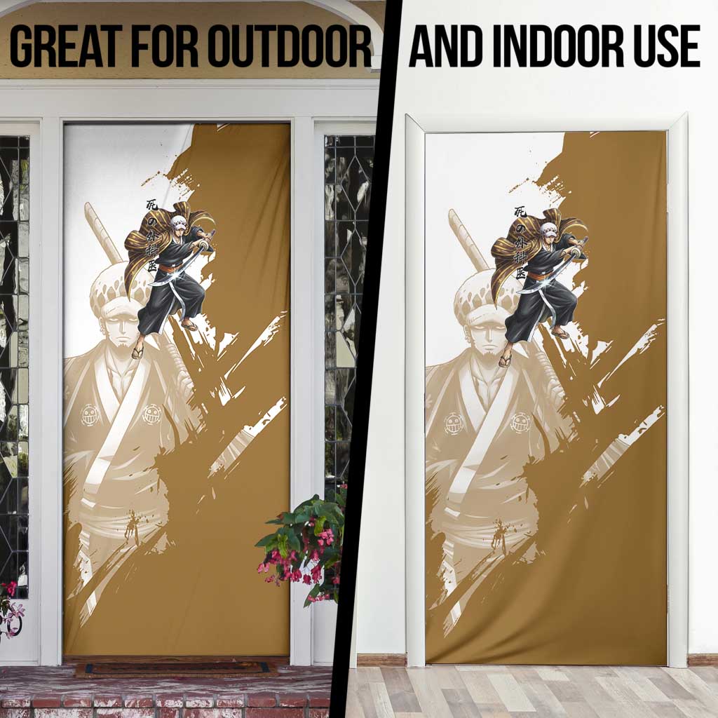 Wano Surgeon Trafalgar D. Law Door Cover Traditional Ink Splash Anime Style