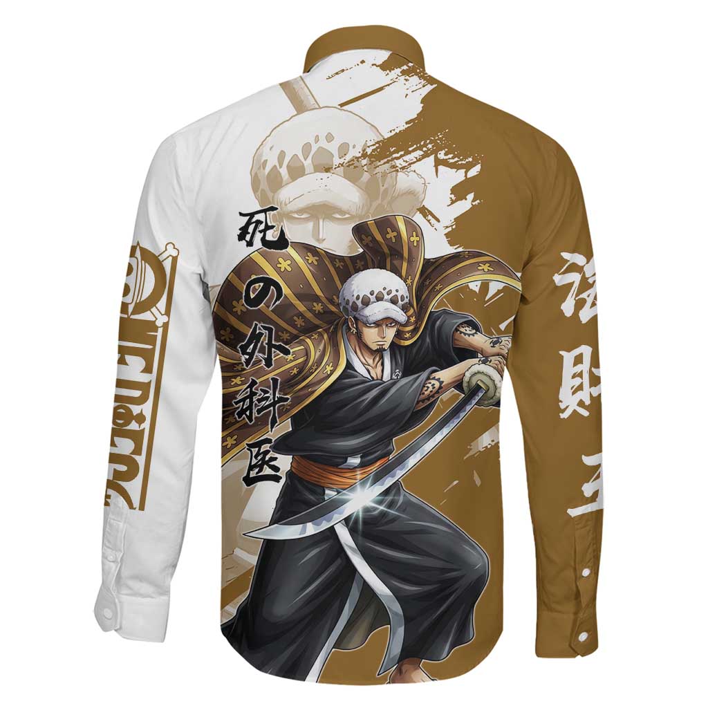 Wano Surgeon Trafalgar D. Law Family Matching Short Sleeve Bodycon Dress and Hawaiian Shirt Traditional Ink Splash Anime Style