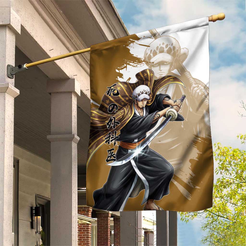 Wano Surgeon Trafalgar D. Law Garden Flag Traditional Ink Splash Anime Style