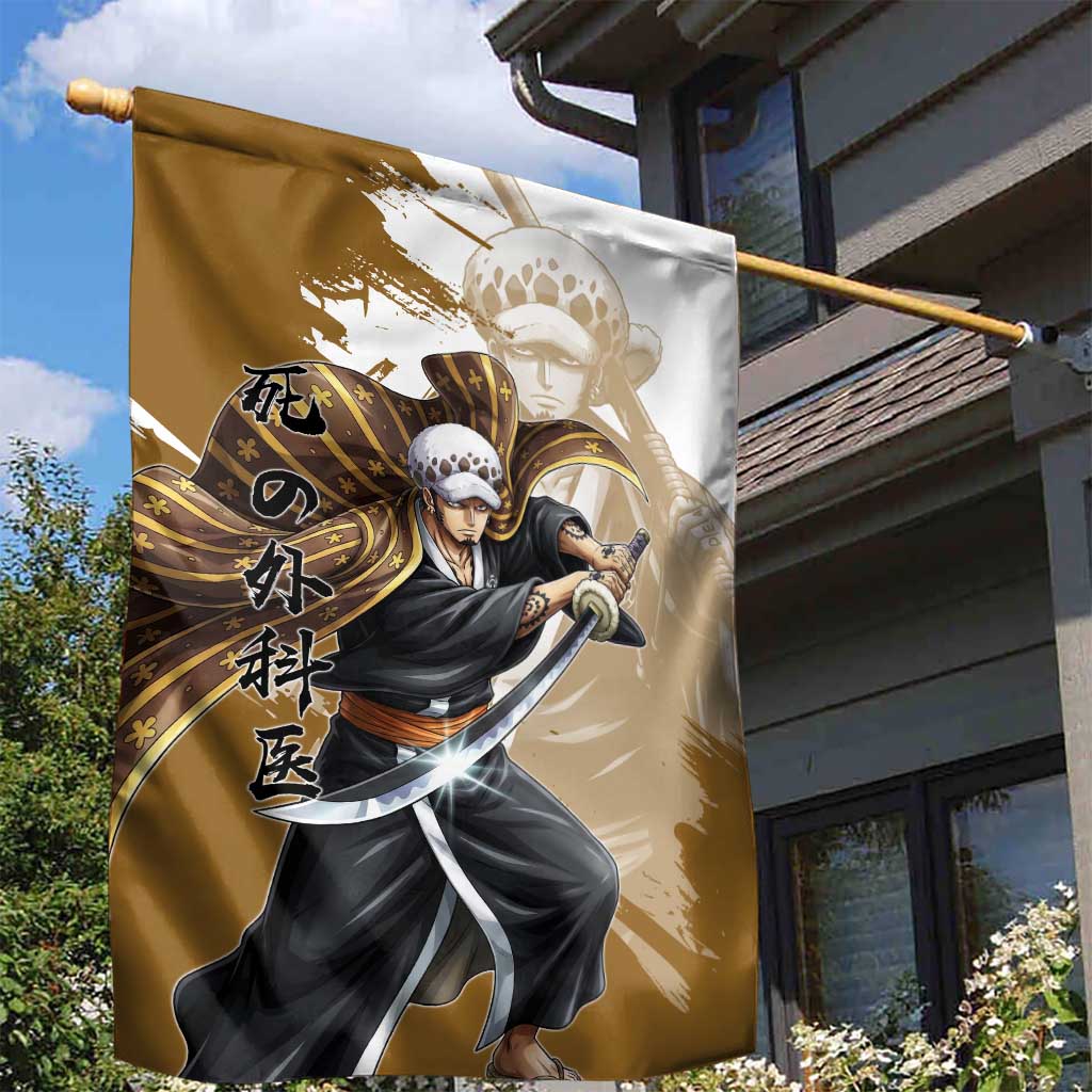 Wano Surgeon Trafalgar D. Law Garden Flag Traditional Ink Splash Anime Style