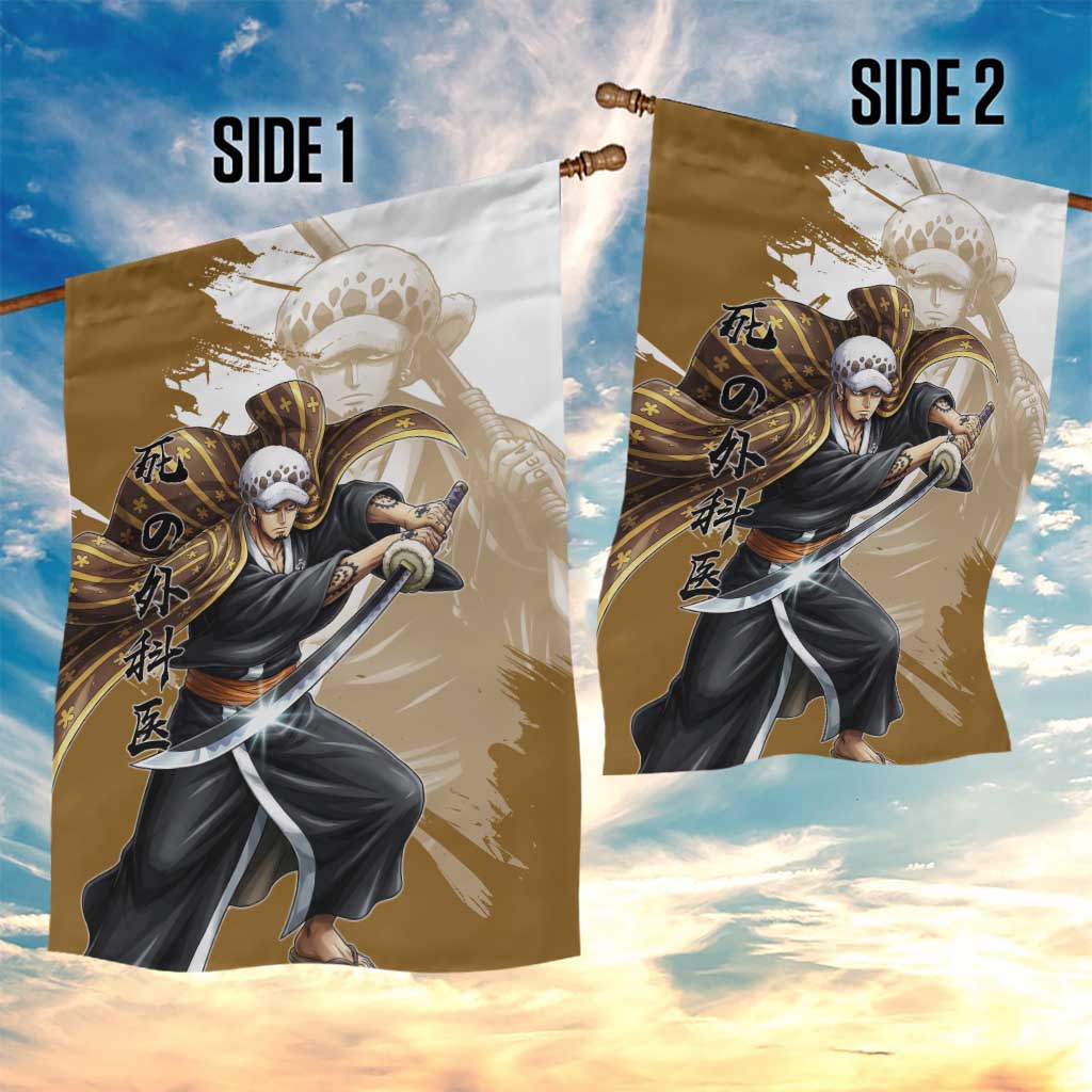 Wano Surgeon Trafalgar D. Law Garden Flag Traditional Ink Splash Anime Style