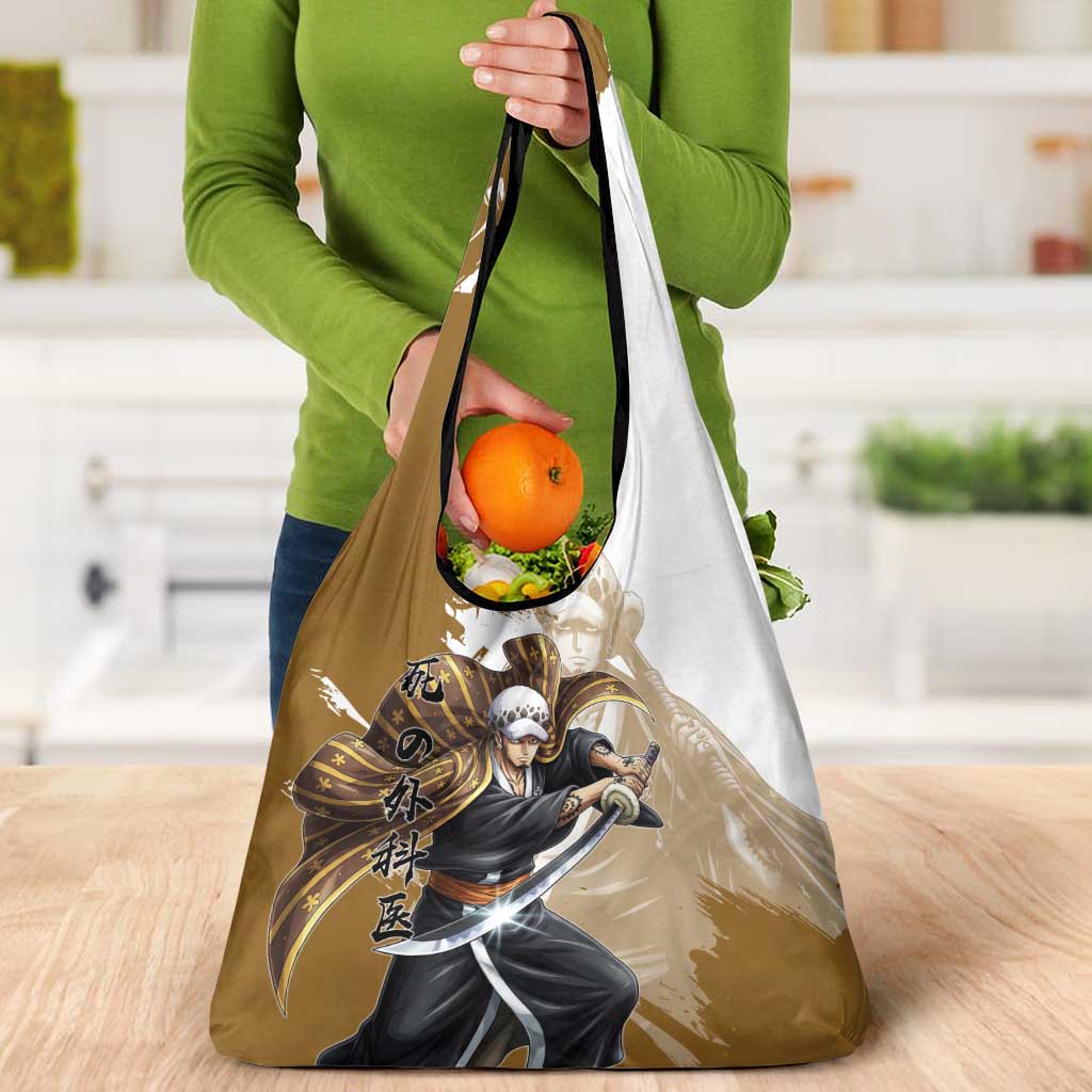 Wano Surgeon Trafalgar D. Law Grocery Bag Traditional Ink Splash Anime Style