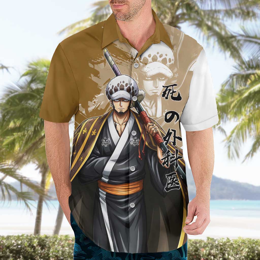Wano Surgeon Trafalgar D. Law Hawaiian Shirt Traditional Ink Splash Anime Style