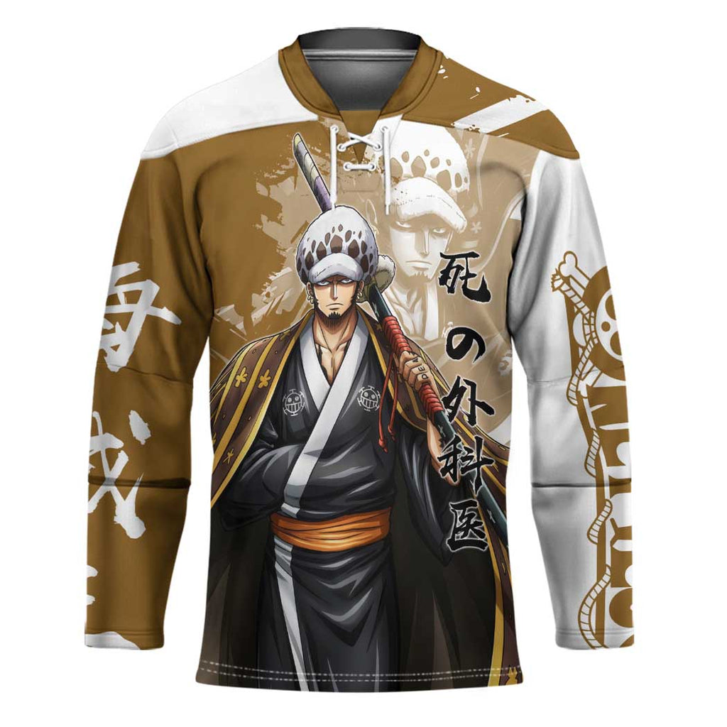 Wano Surgeon Trafalgar D. Law Hockey Jersey Traditional Ink Splash Anime Style