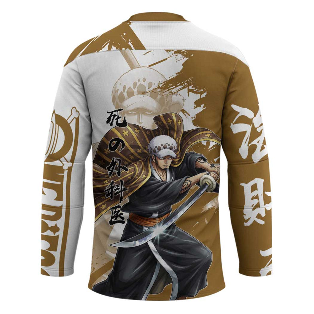 Wano Surgeon Trafalgar D. Law Hockey Jersey Traditional Ink Splash Anime Style