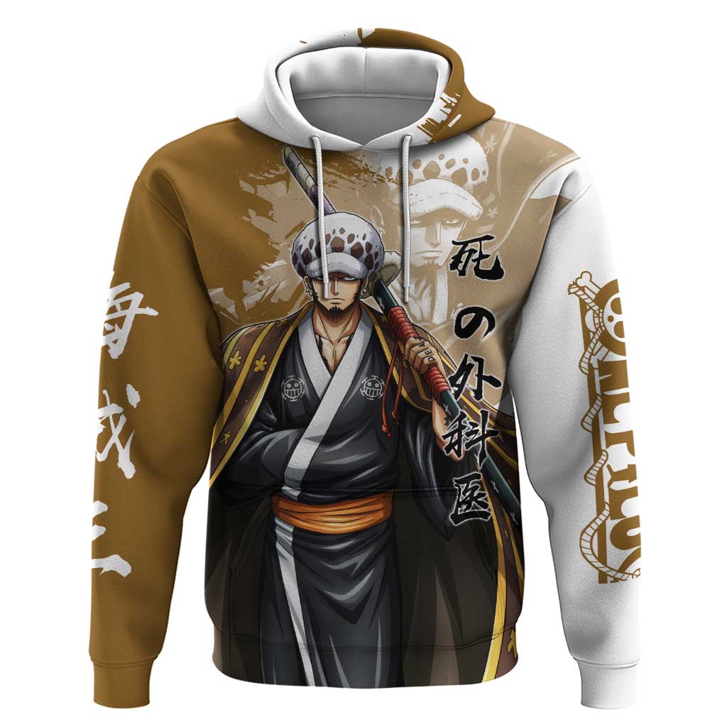 Wano Surgeon Trafalgar D. Law Hoodie Traditional Ink Splash Anime Style