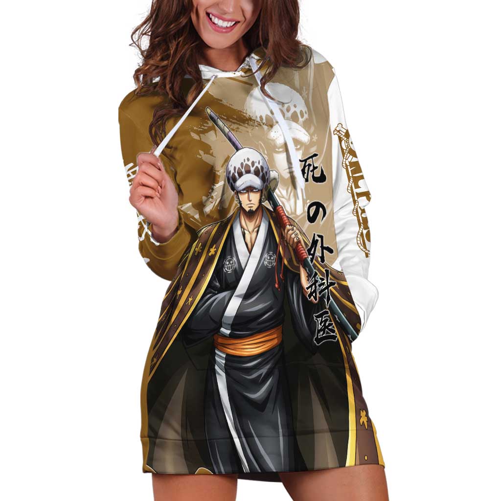 Wano Surgeon Trafalgar D. Law Hoodie Dress Traditional Ink Splash Anime Style