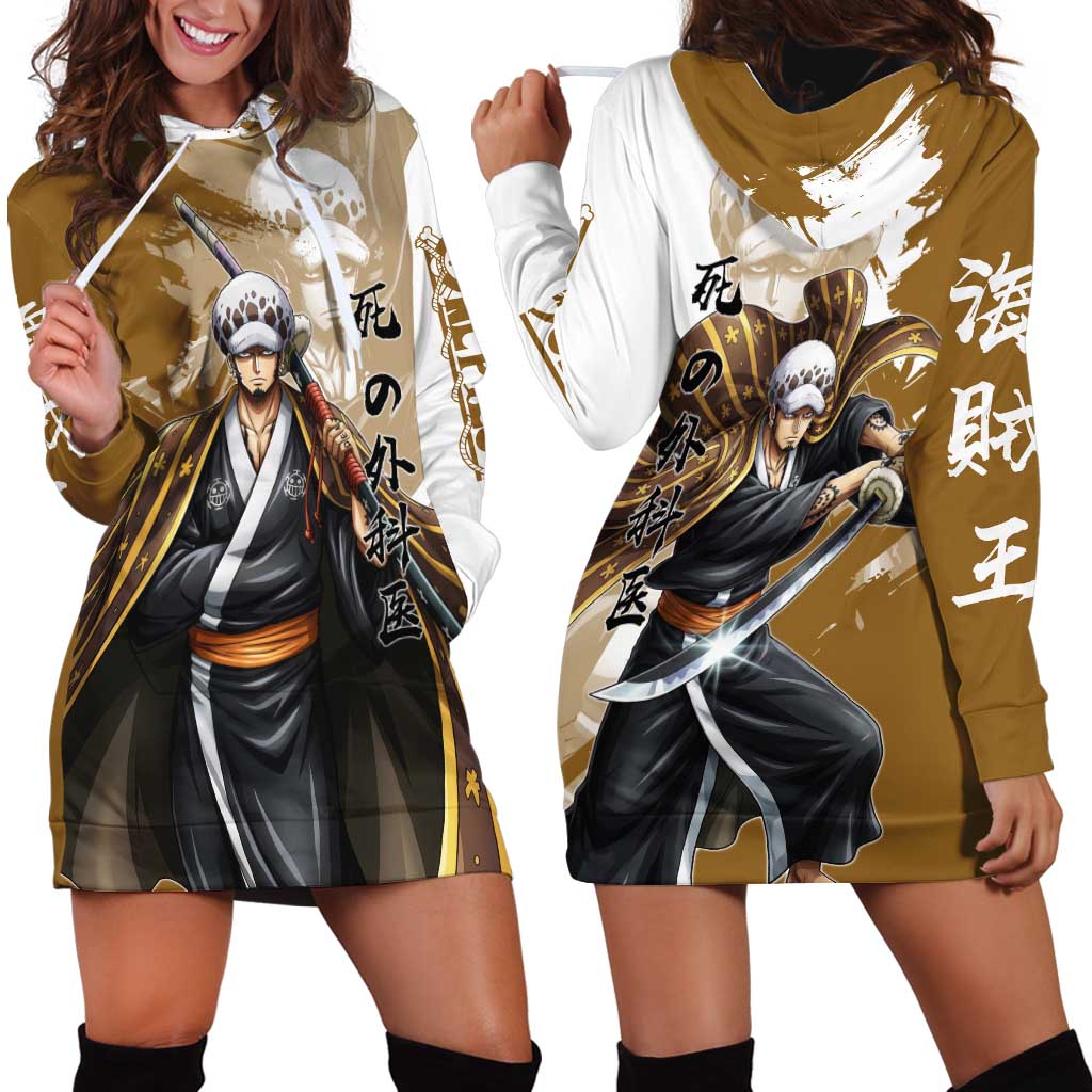 Wano Surgeon Trafalgar D. Law Hoodie Dress Traditional Ink Splash Anime Style