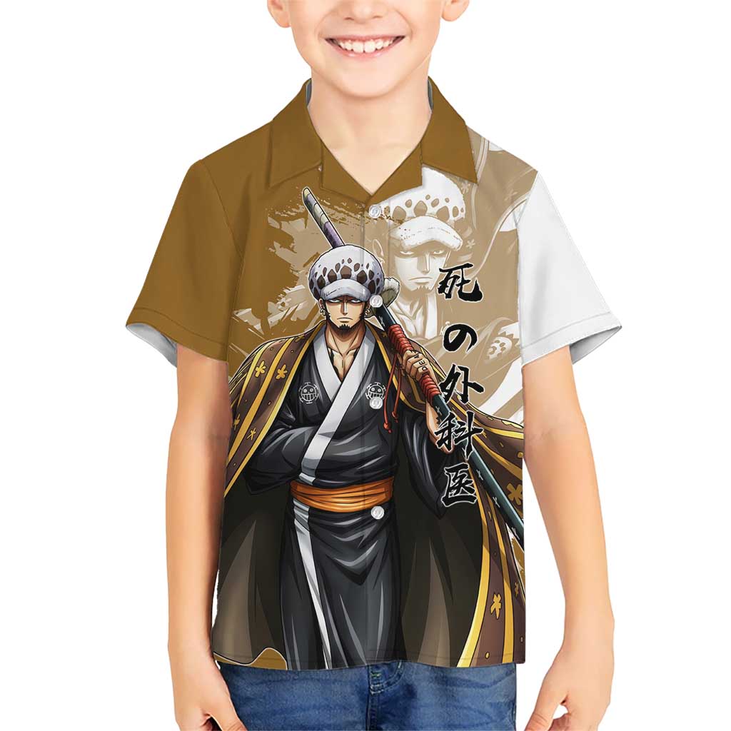 Wano Surgeon Trafalgar D. Law Kid Hawaiian Shirt Traditional Ink Splash Anime Style