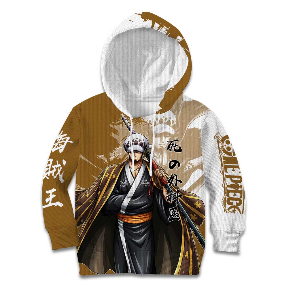 Wano Surgeon Trafalgar D. Law Kid Hoodie Traditional Ink Splash Anime Style