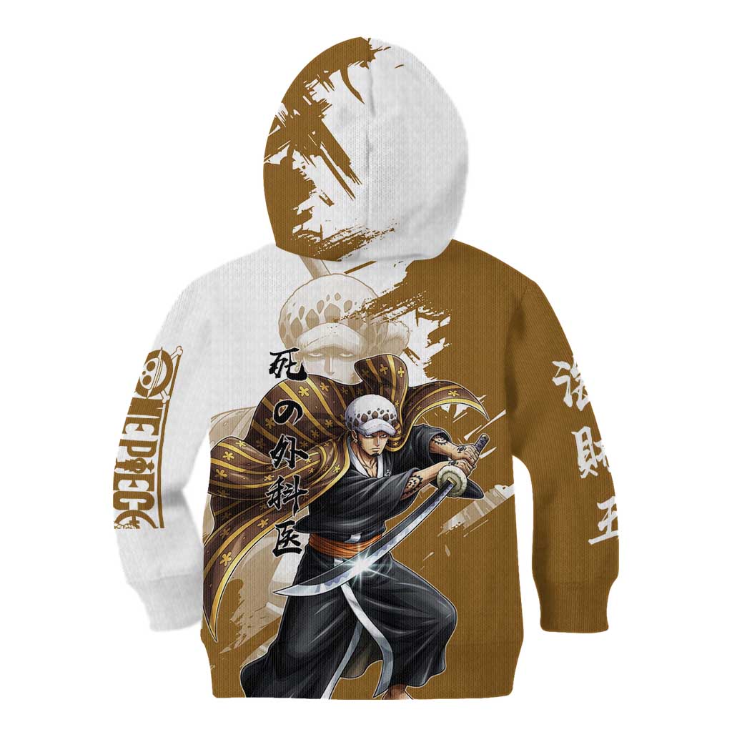 Wano Surgeon Trafalgar D. Law Kid Hoodie Traditional Ink Splash Anime Style
