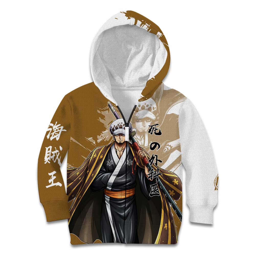 Wano Surgeon Trafalgar D. Law Kid Hoodie Traditional Ink Splash Anime Style