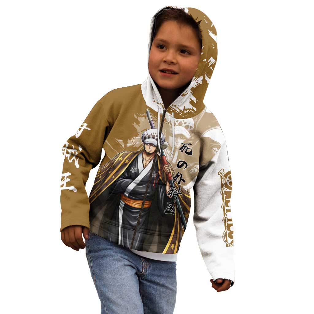 Wano Surgeon Trafalgar D. Law Kid Hoodie Traditional Ink Splash Anime Style