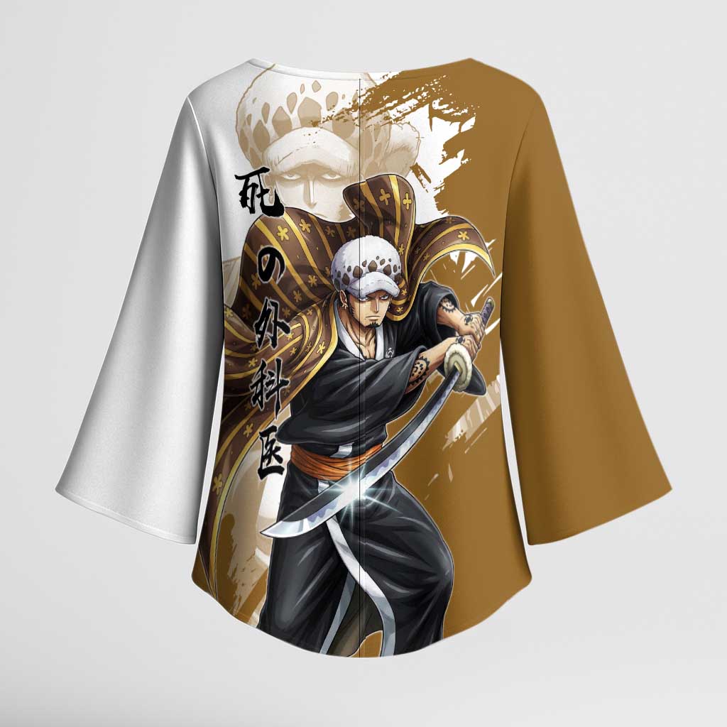 Wano Surgeon Trafalgar D. Law Kimono Sleeve Blouse Traditional Ink Splash Anime Style