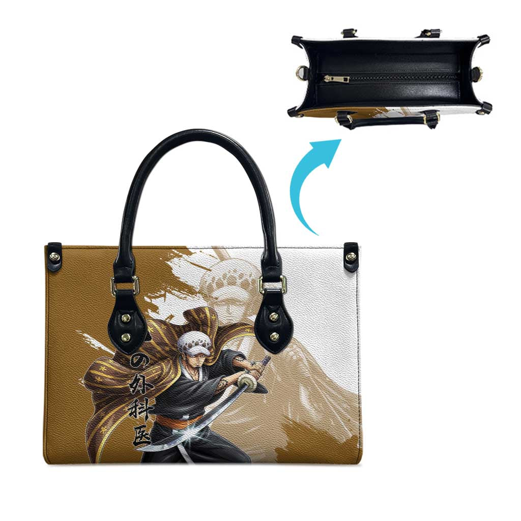 Wano Surgeon Trafalgar D. Law Leather Bag Traditional Ink Splash Anime Style