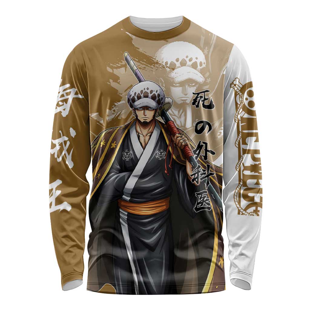 Wano Surgeon Trafalgar D. Law Long Sleeve Shirt Traditional Ink Splash Anime Style