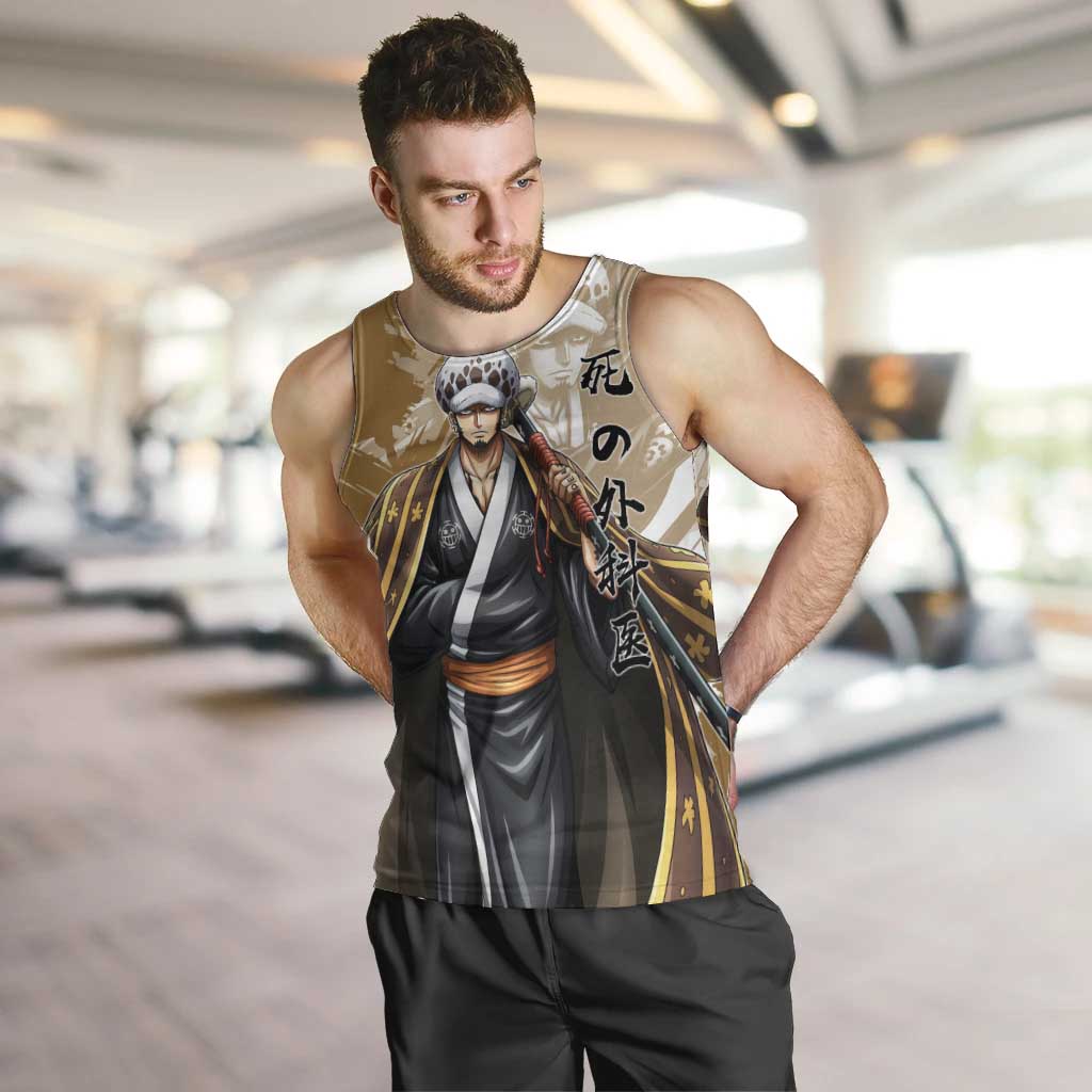 Wano Surgeon Trafalgar D. Law Men Tank Top Traditional Ink Splash Anime Style