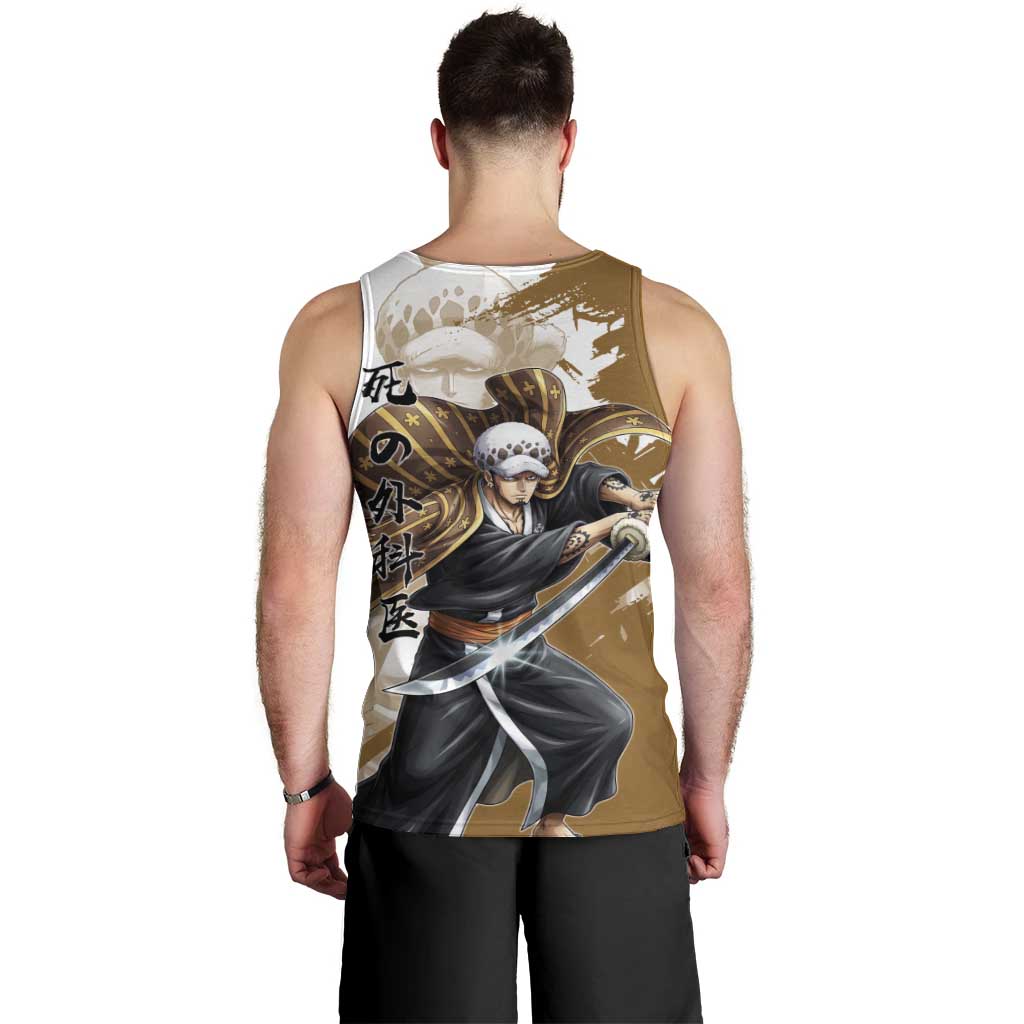 Wano Surgeon Trafalgar D. Law Men Tank Top Traditional Ink Splash Anime Style