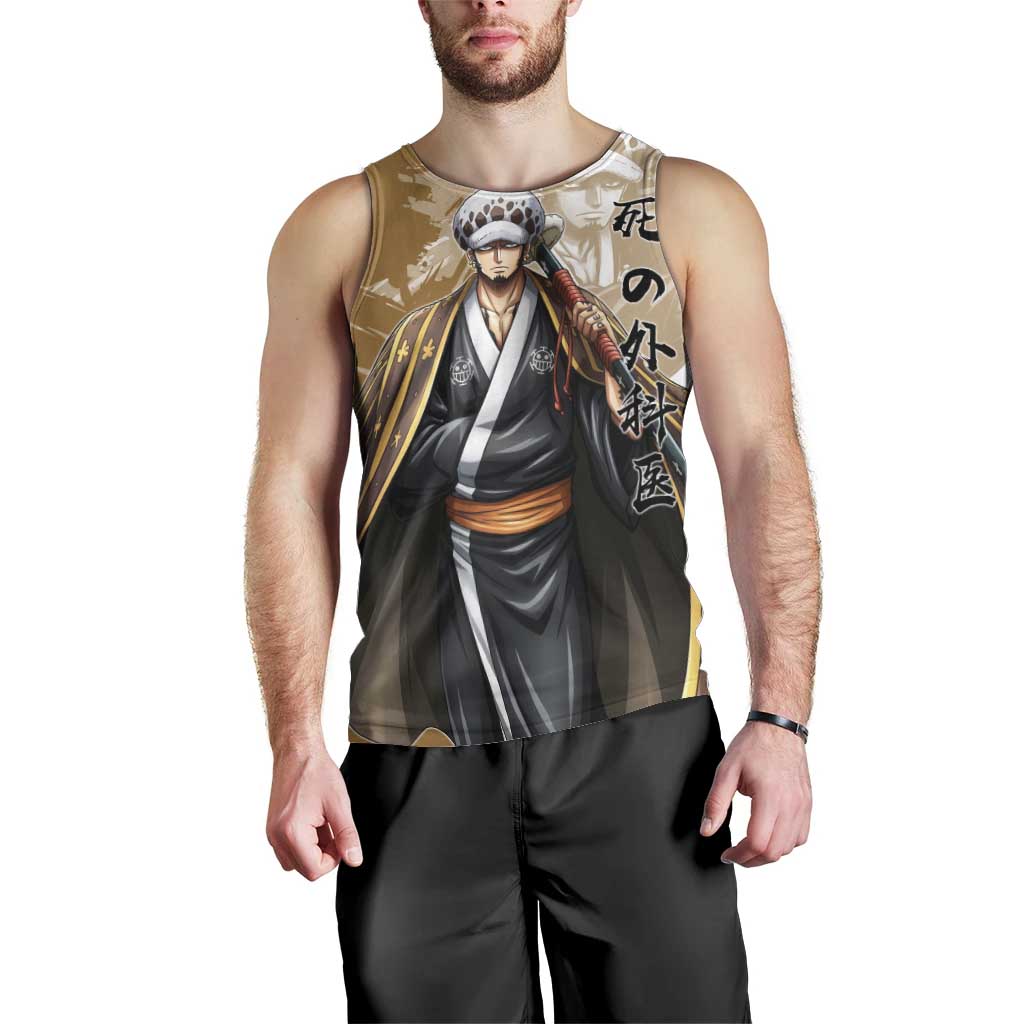 Wano Surgeon Trafalgar D. Law Men Tank Top Traditional Ink Splash Anime Style