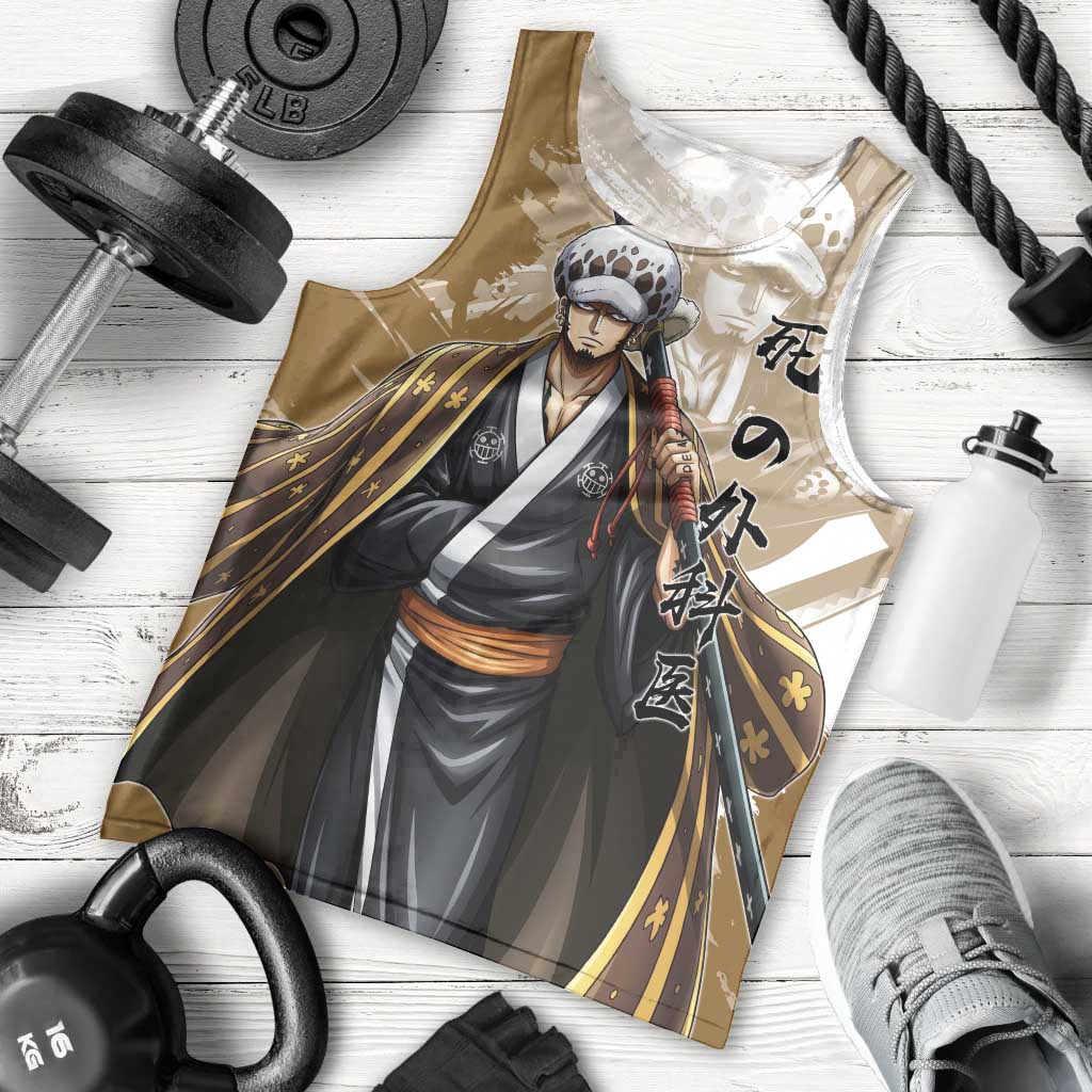 Wano Surgeon Trafalgar D. Law Men Tank Top Traditional Ink Splash Anime Style