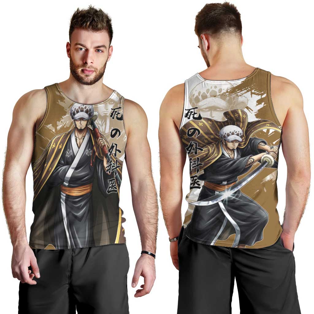 Wano Surgeon Trafalgar D. Law Men Tank Top Traditional Ink Splash Anime Style