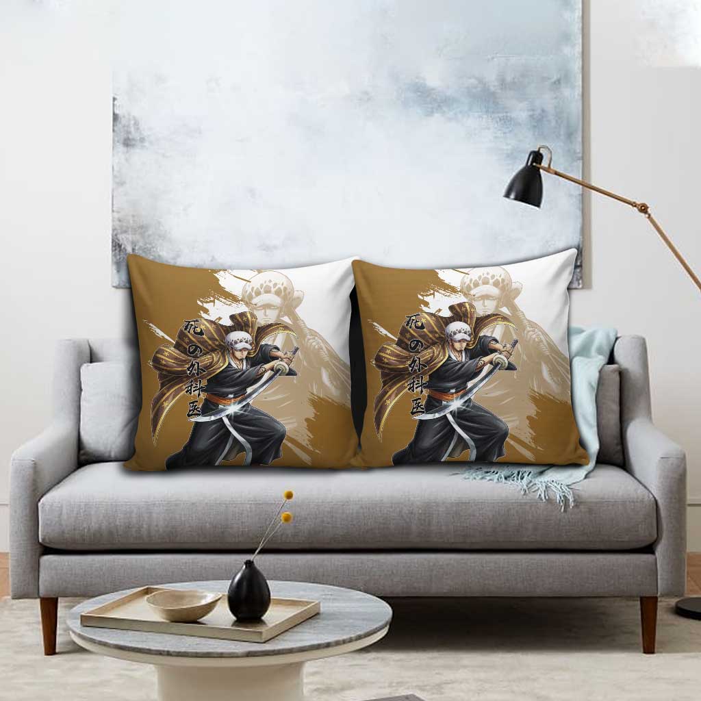 Wano Surgeon Trafalgar D. Law Pillow Cover Traditional Ink Splash Anime Style