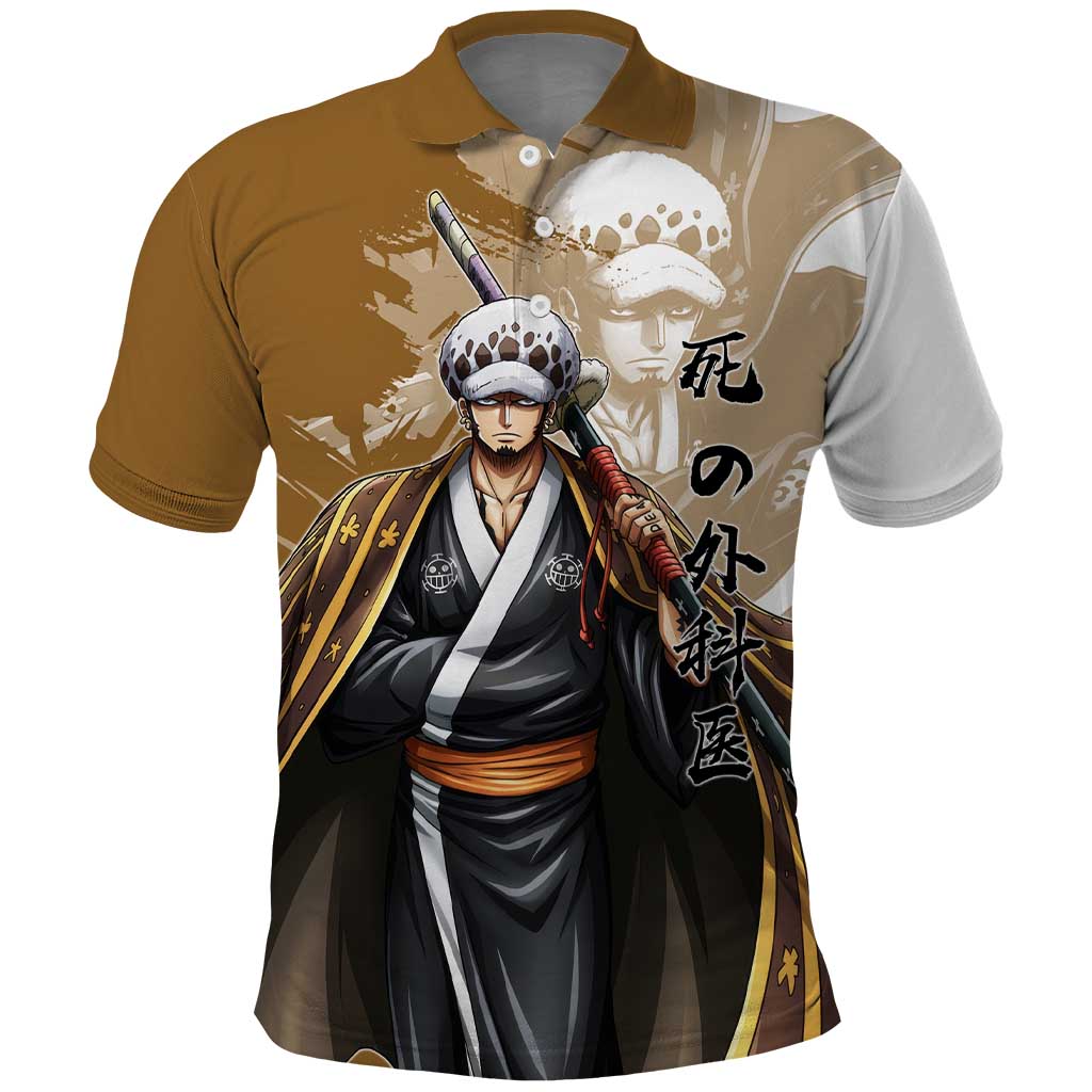 Wano Surgeon Trafalgar D. Law Polo Shirt Traditional Ink Splash Anime Style
