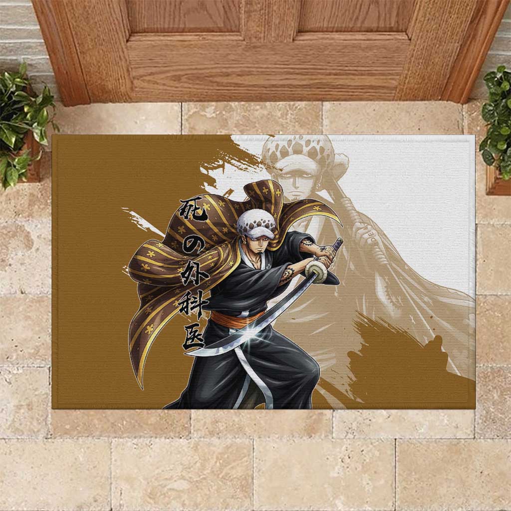 Wano Surgeon Trafalgar D. Law Rubber Doormat Traditional Ink Splash Anime Style