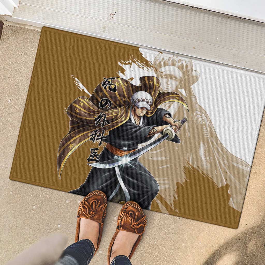 Wano Surgeon Trafalgar D. Law Rubber Doormat Traditional Ink Splash Anime Style