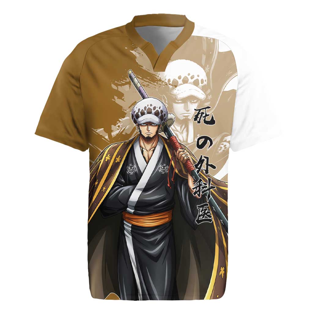 Wano Surgeon Trafalgar D. Law Rugby Jersey Traditional Ink Splash Anime Style