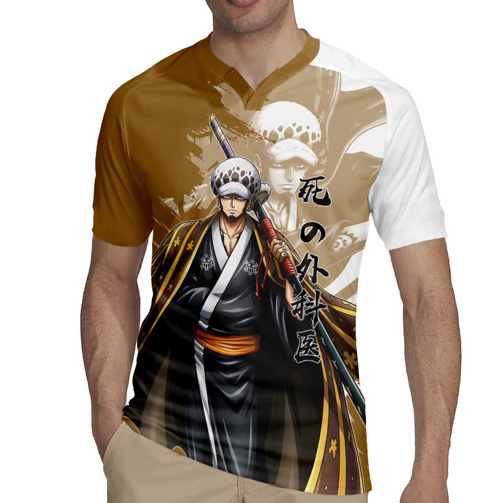 Wano Surgeon Trafalgar D. Law Rugby Jersey Traditional Ink Splash Anime Style