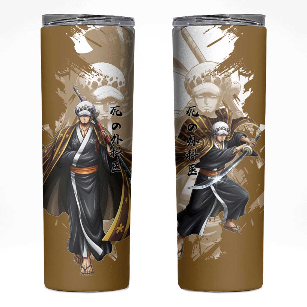 Wano Surgeon Trafalgar D. Law Skinny Tumbler Traditional Ink Splash Anime Style