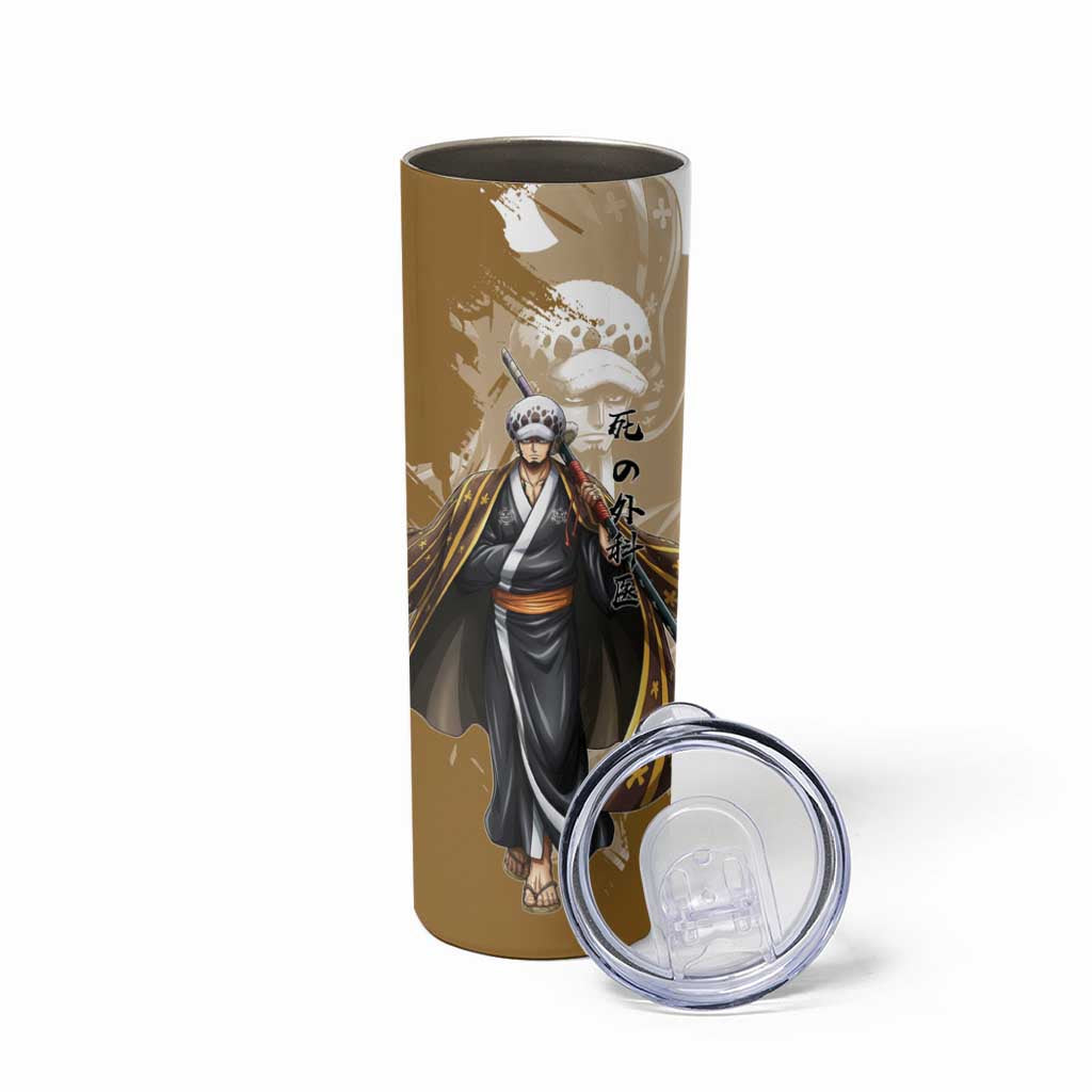Wano Surgeon Trafalgar D. Law Skinny Tumbler Traditional Ink Splash Anime Style