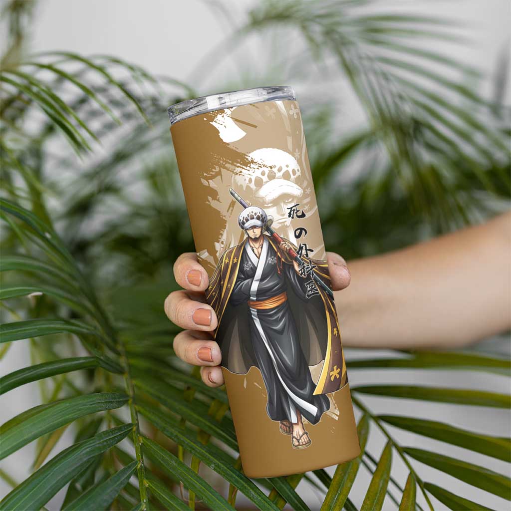 Wano Surgeon Trafalgar D. Law Skinny Tumbler Traditional Ink Splash Anime Style
