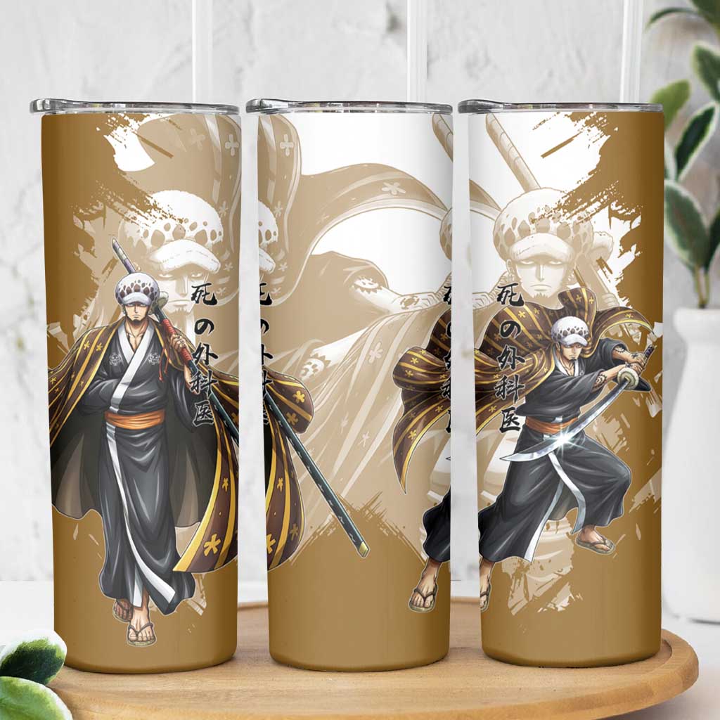 Wano Surgeon Trafalgar D. Law Skinny Tumbler Traditional Ink Splash Anime Style