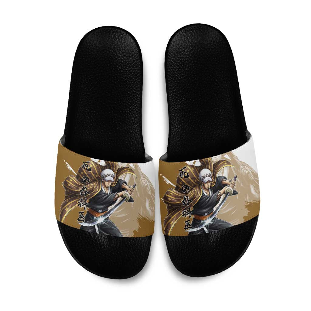 Wano Surgeon Trafalgar D. Law Slide Sandals Traditional Ink Splash Anime Style