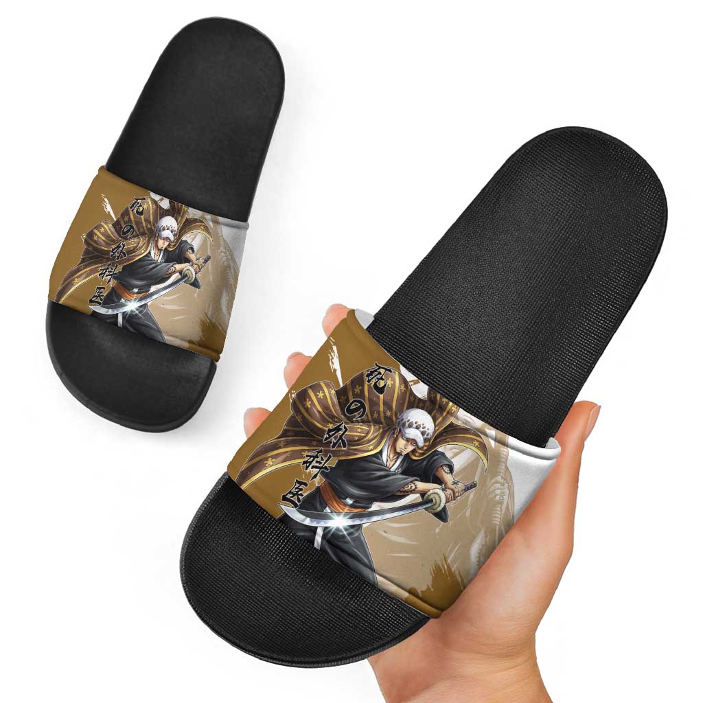 Wano Surgeon Trafalgar D. Law Slide Sandals Traditional Ink Splash Anime Style