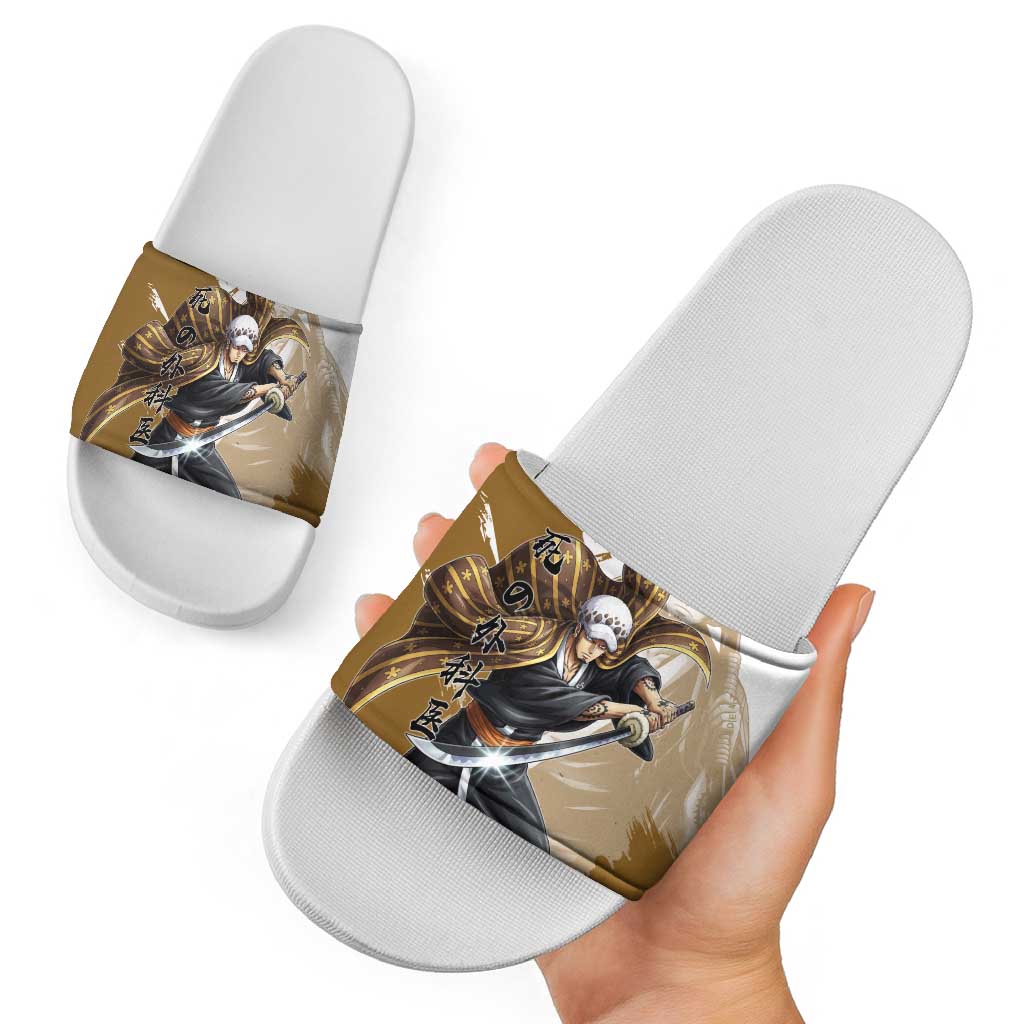 Wano Surgeon Trafalgar D. Law Slide Sandals Traditional Ink Splash Anime Style