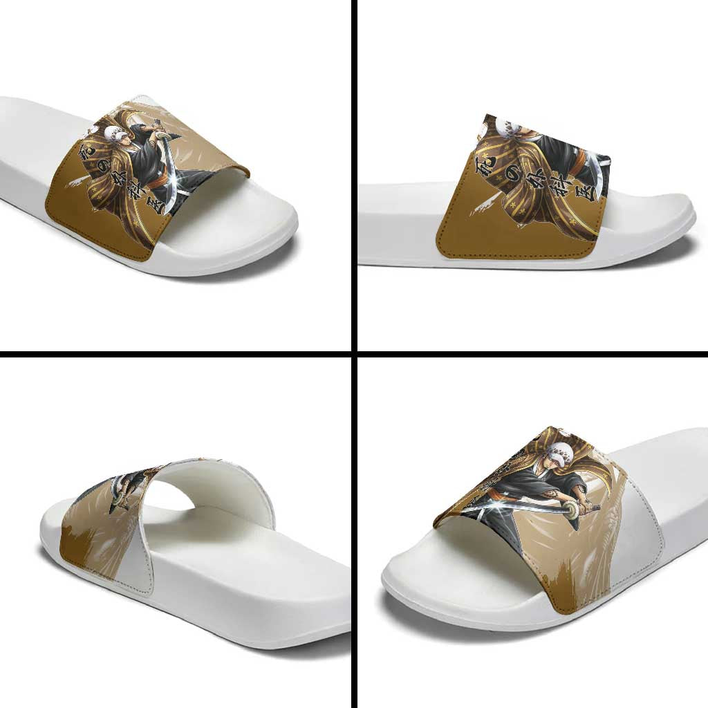 Wano Surgeon Trafalgar D. Law Slide Sandals Traditional Ink Splash Anime Style