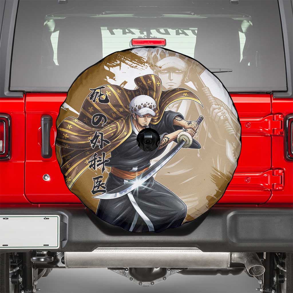 Wano Surgeon Trafalgar D. Law Spare Tire Cover Traditional Ink Splash Anime Style