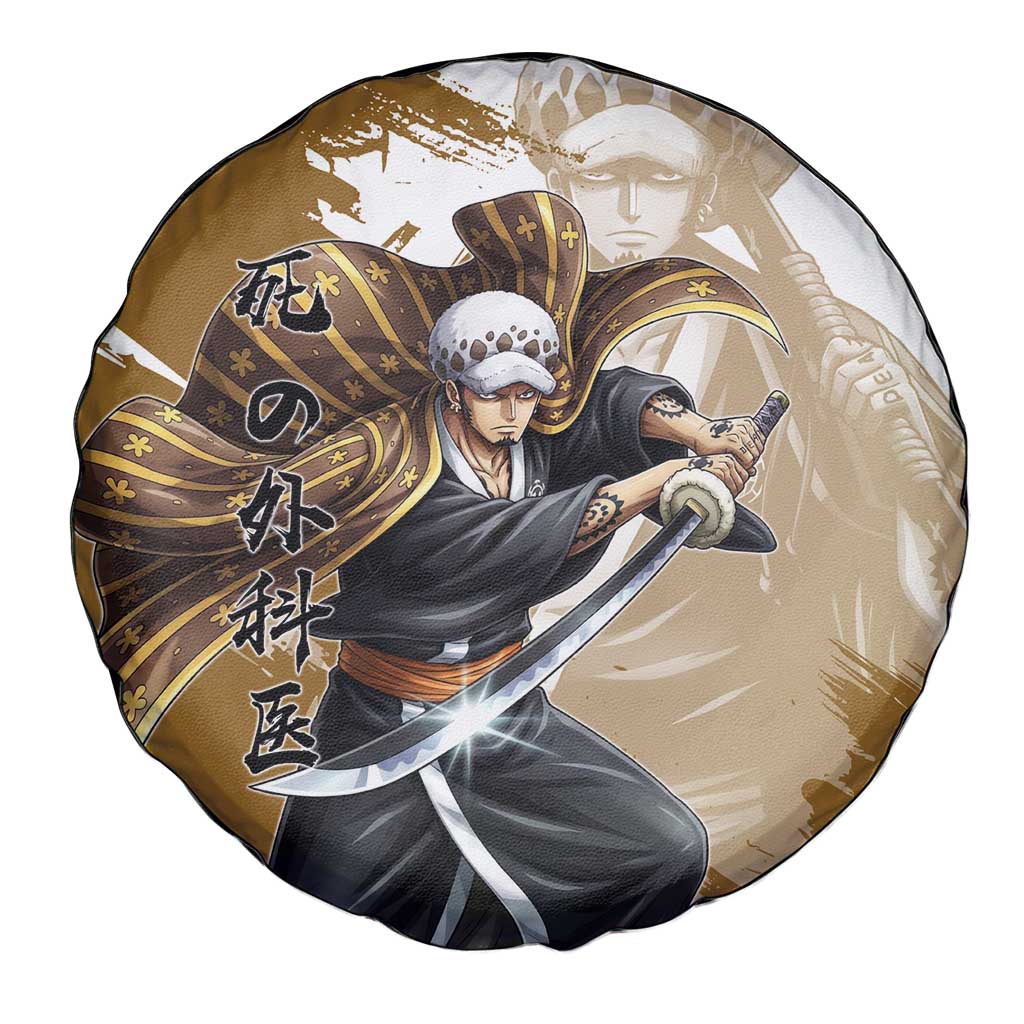 Wano Surgeon Trafalgar D. Law Spare Tire Cover Traditional Ink Splash Anime Style