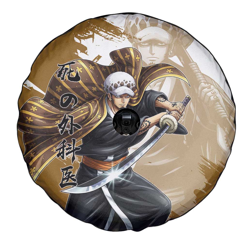 Wano Surgeon Trafalgar D. Law Spare Tire Cover Traditional Ink Splash Anime Style